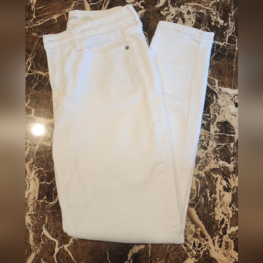 Old Navy Women's White Rockstar Super Skinny High Rise Denim